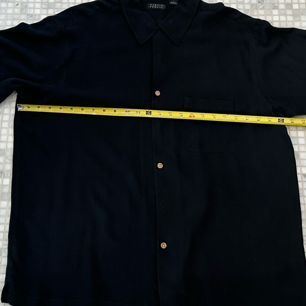 Harold Powell Black Silk Short Sleeve Shirt - Picture 6 of 9